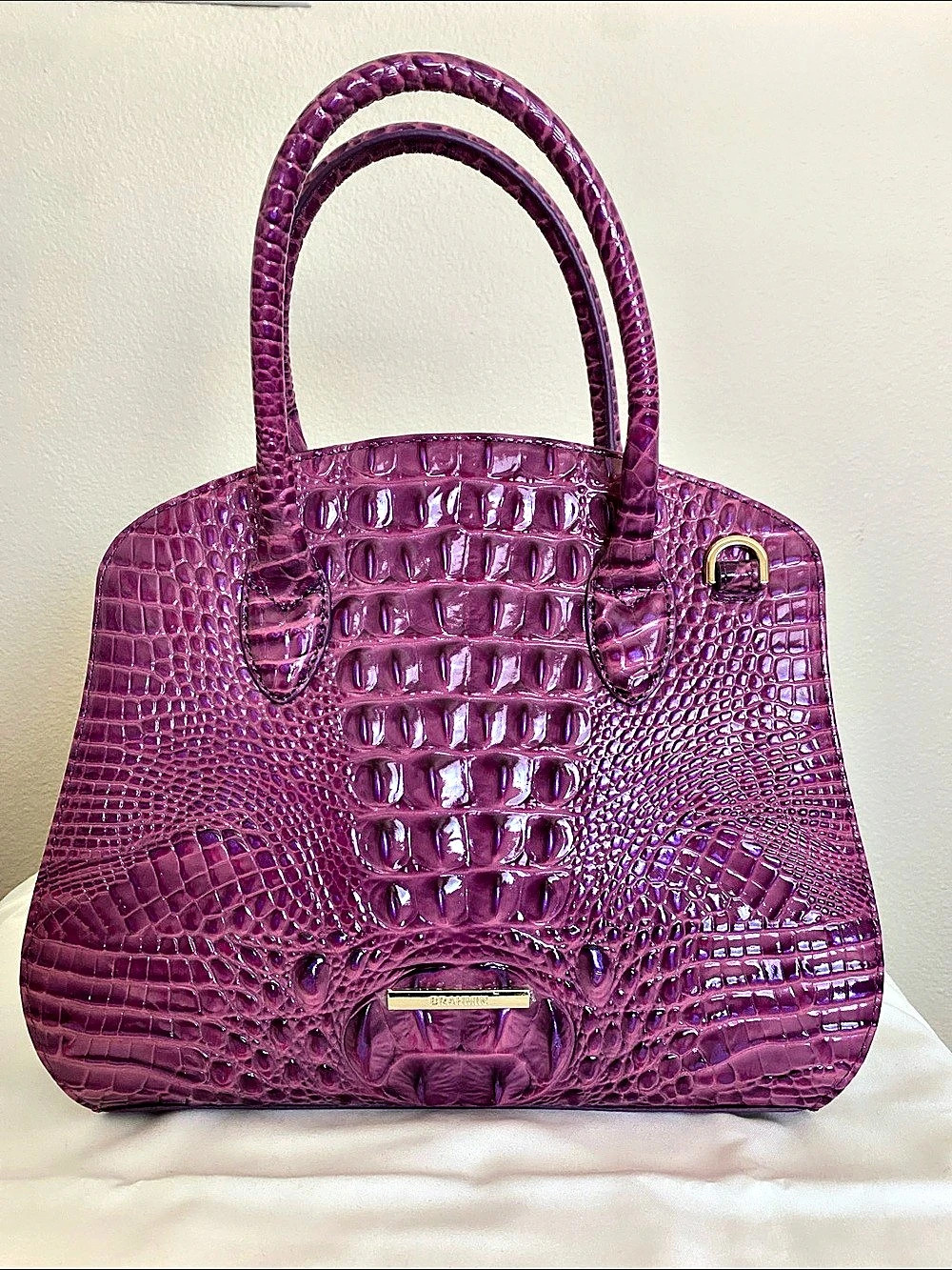 Brahmin Rosetta Dewberry Crocodile-Embossed handbag